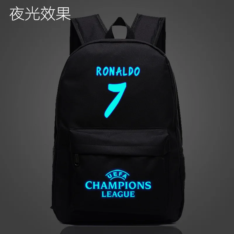 

Fashion Cristiano Ronaldo School Bag noctilucous Luminous backpack student bag Notebook backpack Daily backpack Glow in the Dark