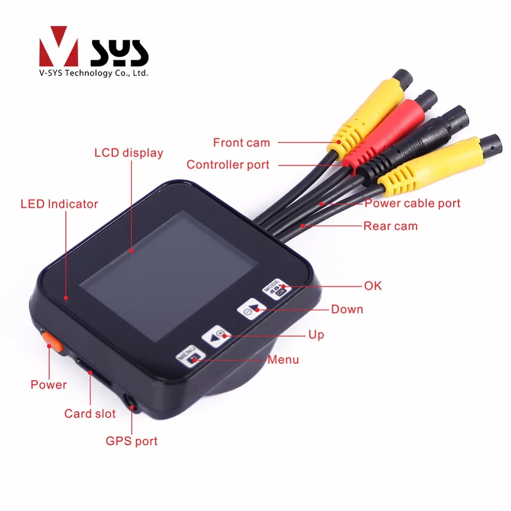 

VSYS wholesale motorcycle parts C6 hd dual lens camera motorcycle DVR with R1S lens
