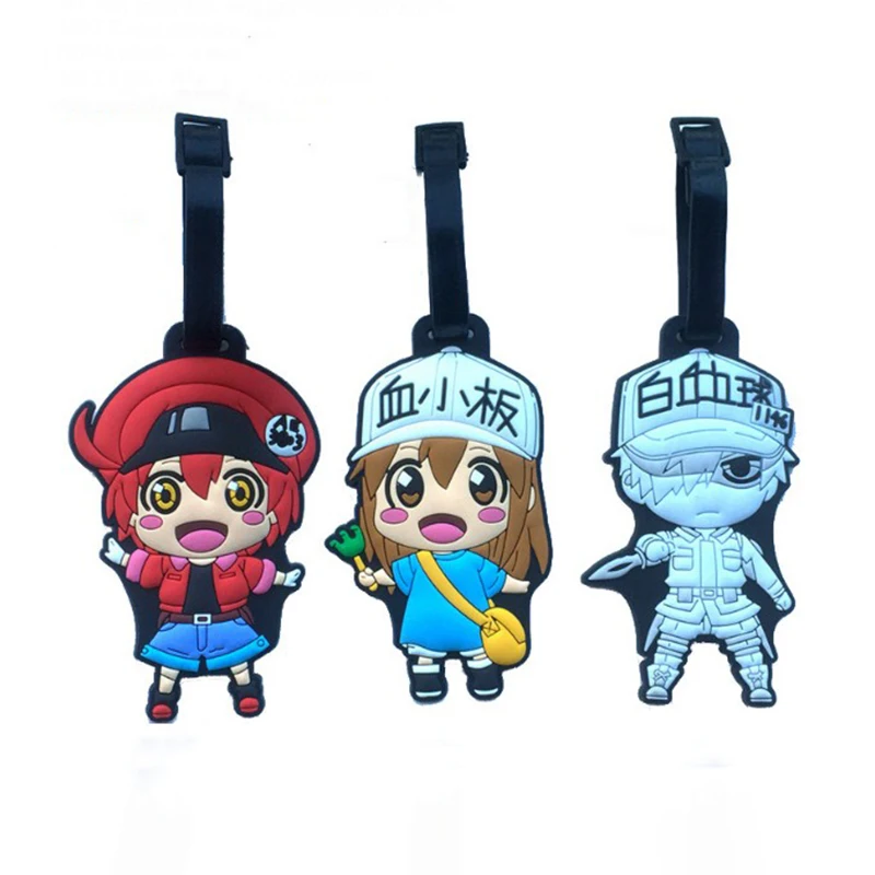 1 Pc Useful Anime Cells At Work Luggage Tags Name Address Tel Baggage Labels Travel Accessories Figure Toy | Игрушки и хобби
