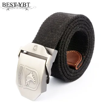 

Best YBT Unisex canvas Belt Bird head canvas tactical weaving outdoor sports Alloy buckle Belt casual men belt Multi color