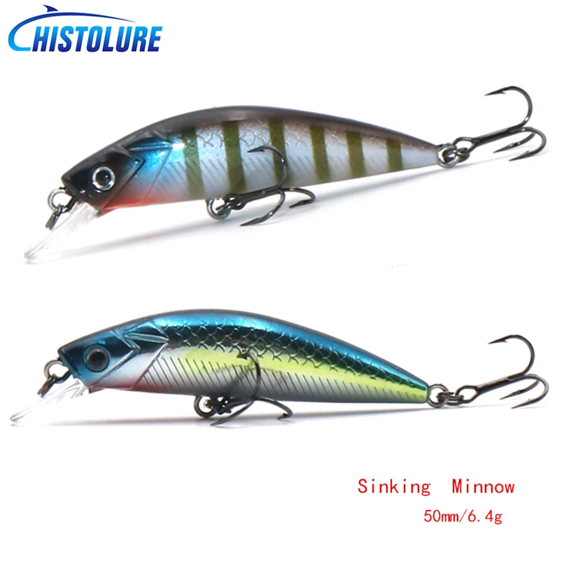 

HISTOLURE JERKBAIT 50mm 6.4g Sinking Minnow Wobbler Hard bait Fishing Lures Mini Minnow Treble hook Artificial bait Tackle