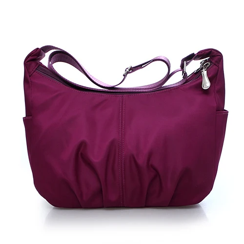 Повседневная Дизайнерская Женская нейлоновая сумка-мессенджер сумка на плечо Большая вместительная сумка через плечо на молнии водонепроницаемая сумка - Цвет: purple red