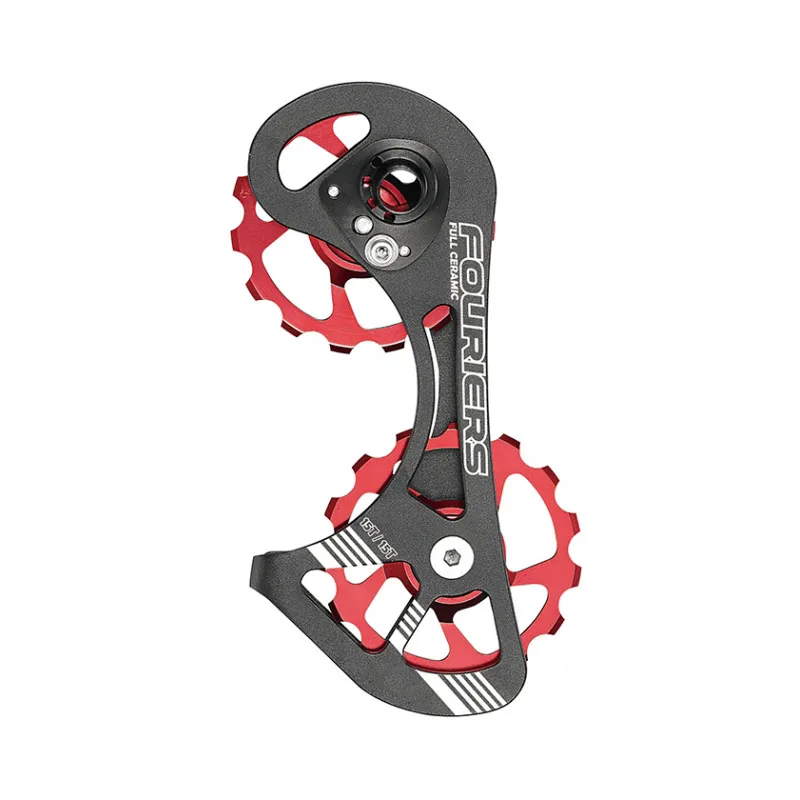 Jaula de descarrilador de bicicleta de carretera CNC Fouriers con polea de arriba de 15 T abajo de 15 T para RD 9000/9070 /6800/6870 Jaula de descarrilador de bicicleta de carretera CNC Fouriers con polea de arriba de 15 T abajo de 15 T para RD 9000/9070 /6800/6870