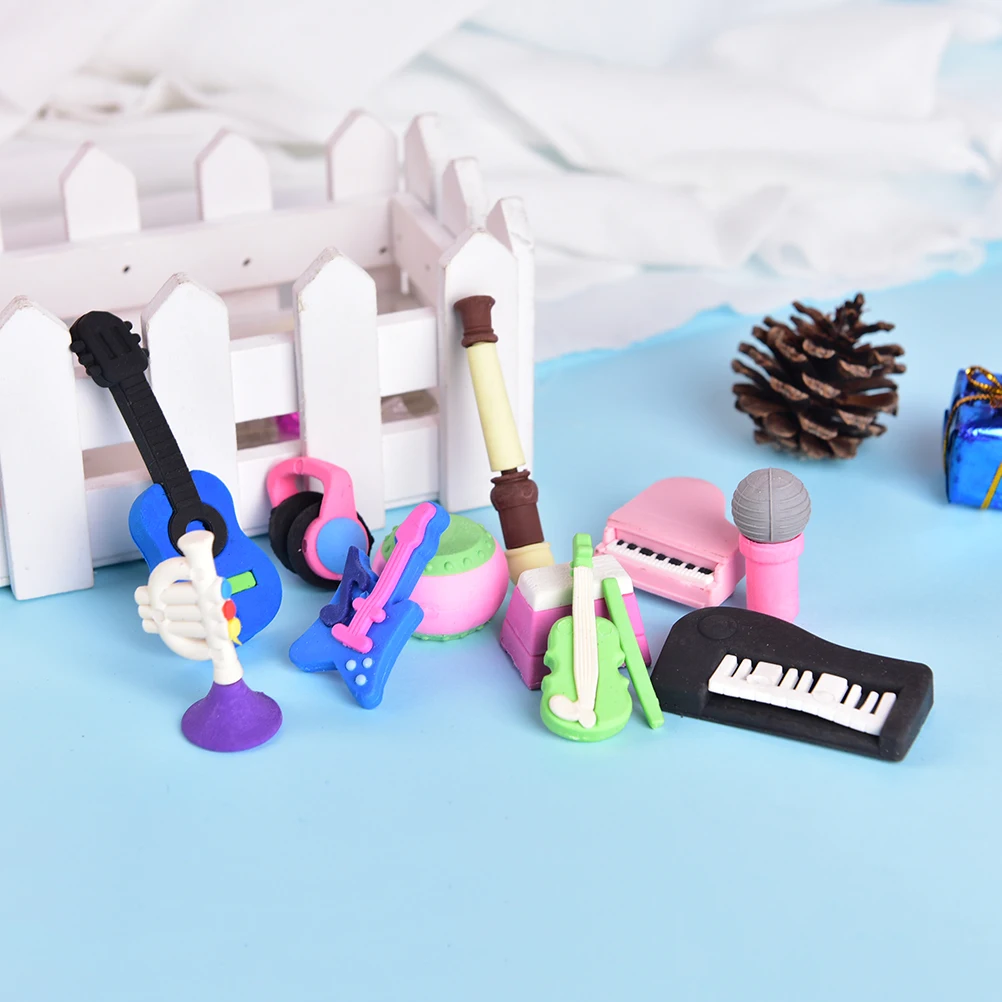 Милый музыкальный инструмент резиновый ластик для студентов канцелярские принадлежности для детей креативный подарок школьные принадлежности