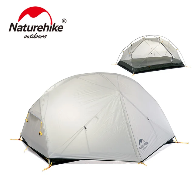 Best Price Naturehike Outdoors Mongar Camping Tent 3 Season 20D Nylon Fabic Ultralight Double Layer Waterproof Tent For 2 Person