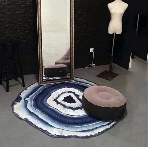 Американский кантри стиль кольца с символом Древа Жизни деревянные ковры и маленькие коврики в полоску фиолетовый синий озеро коврики для гостиной Дети игровой площади коврик 80 см