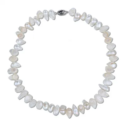 ZHIXI ожерелье из пресноводного жемчуга ювелирные изделия из натурального барокко Чокеры ожерелье s большой камень ожерелье женский подарок на день рождения TX214 - Цвет камня: white