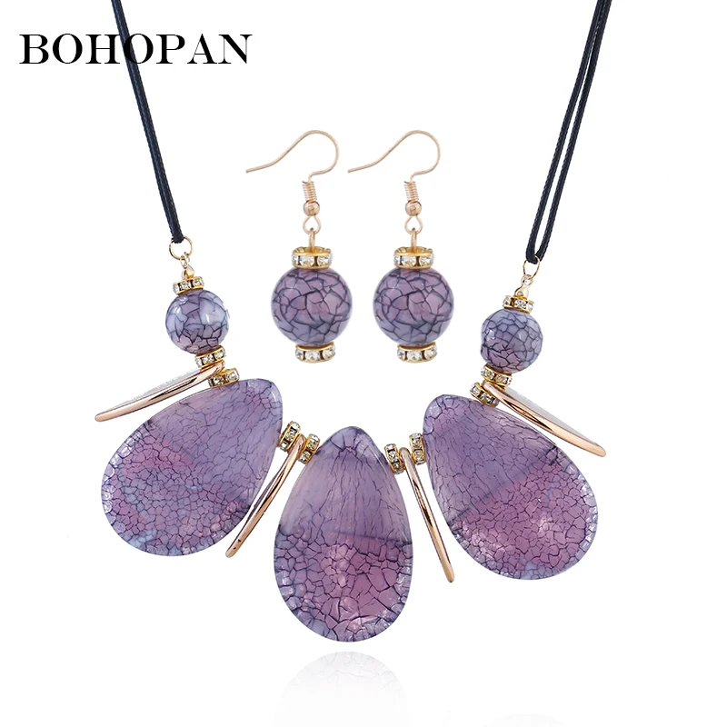 Luxury Jewelry Sets For Women Geometry Pendants Statement Necklaces