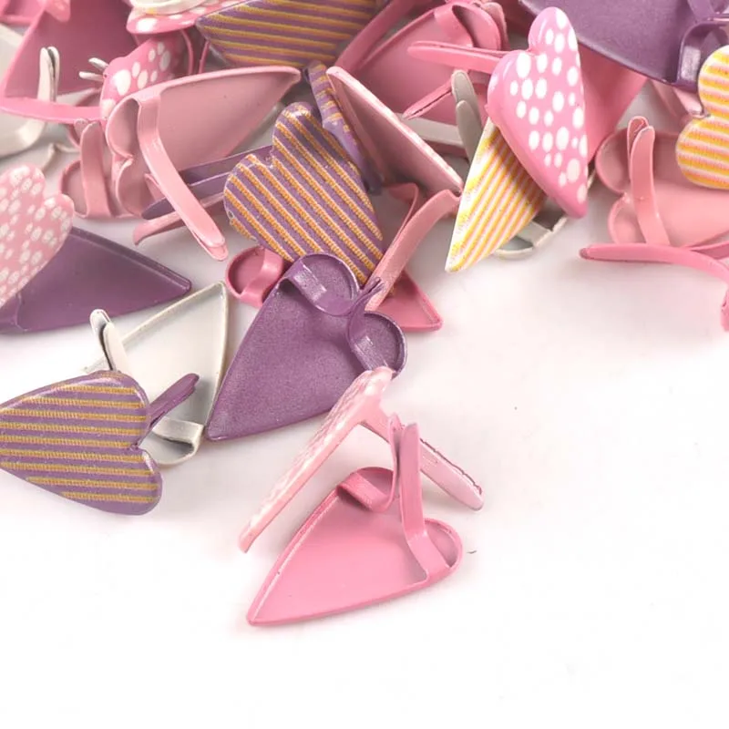 Description Picture 3 of item11x16mm Mix Pattern Heart Brads For DIY Metal Craft Handcraft Decoration Embellishments For Scrapbooking Accessories 20pcs C2580