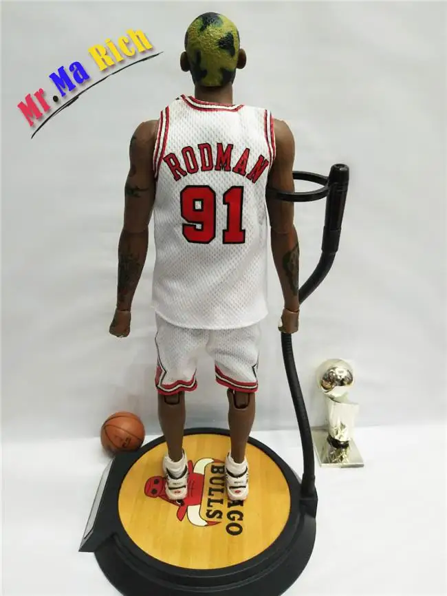 30 см баскетбольная звезда Rodman белый Джерси совместный подвижный кукла из смолы