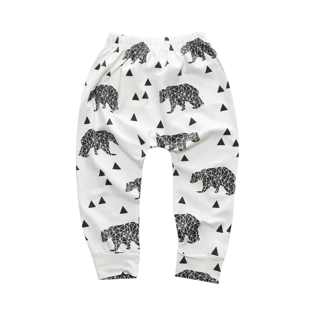 NZ271/ г. весенне-летние хлопковые брюки с рисунком для маленьких мальчиков и девочек осенние штаны для мальчиков с рисунком волка и медведя - Цвет: as photo