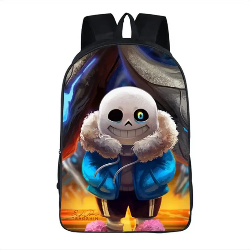 Аниме Undertale рюкзак для подростков девочек мальчиков студентов Bookbag Sans Papyrus Мультфильм mochila мужчин ноутбук плечи сумки Дорожная сумка - Цвет: K