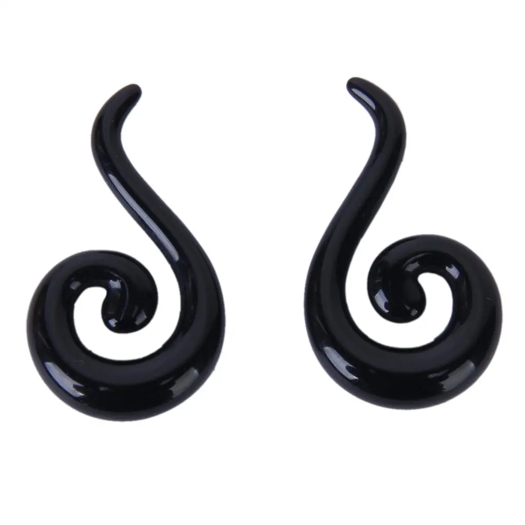1 pair Ear Spiral Plug Tunnel Stretcher Body Piercing Jewelry Blackin