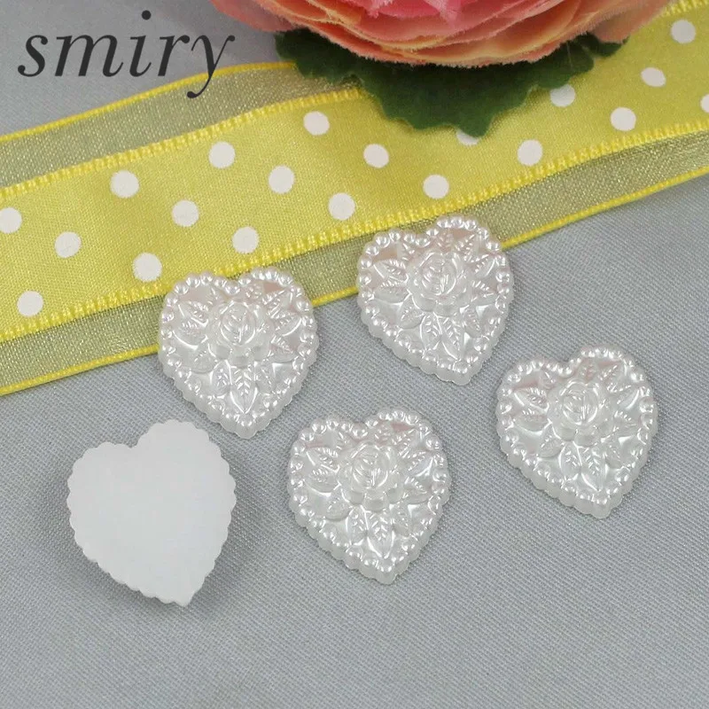

smiry 50pcs 18*18mm 10 colors Resin Flower Heart Bead Flatback For Wedding Party Decor DIY Craft Supplies Jewelry Accessories