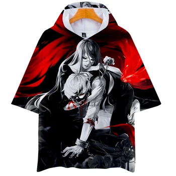 

Tokyo Ghouker Easy to match Hot Spring Summer Promotion Short-sleeved Hooded T-shirt Unisex Couples Like Parent-child Sports