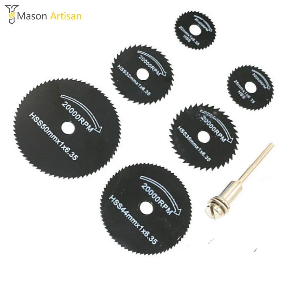 6pcs set mini saw blades 22 50mm hss woodworking sawblade 6pcs set mini saw blades 22 50mm hss woodworking sawblade