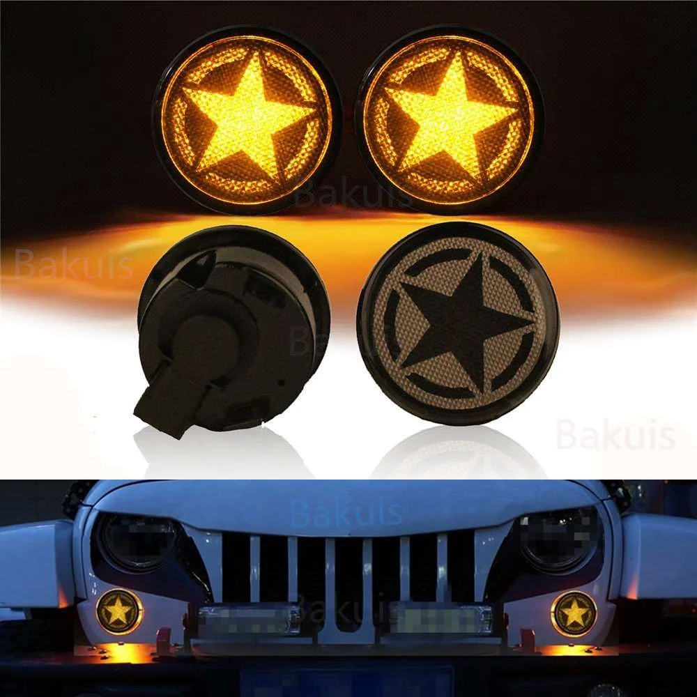 Светодиодные поворотники с пятью звездасветодиодный 2007-2018 для Jeep Wrangler JK &amp Unlimited |