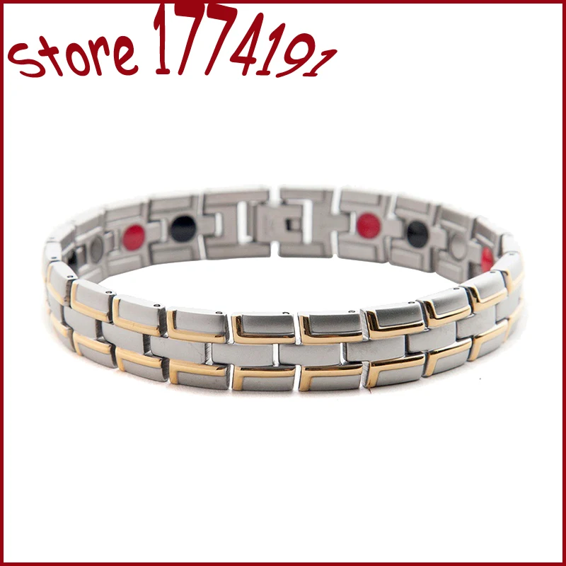 Top 4 In 1 Anti Fatigue Bracelets Magnets Fir Anion Magnetic Top 4 In 1 Anti Fatigue Bracelets Magnets Fir Anion Magnetic Energy Bracelet Germanium Stones Health Healing Chain Link