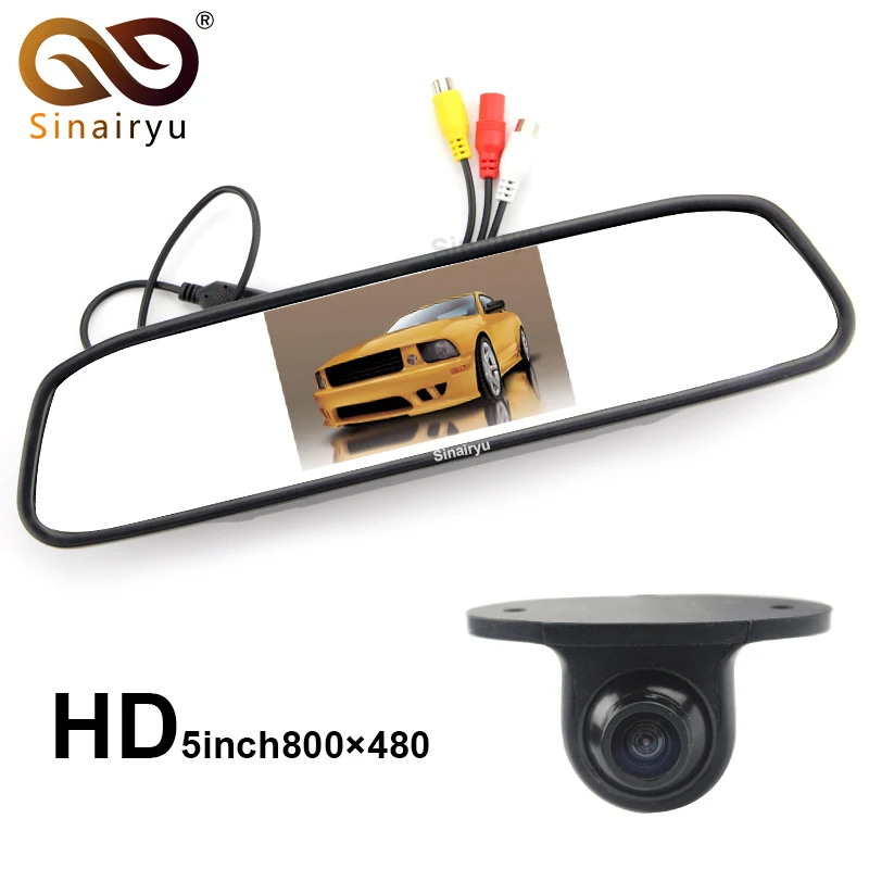 

Sinairyu 5 Inch TFT Screen Car Rearview Mirror Monitor With Parking Camera . The Camera Can Change Parking Line and Mirror Image