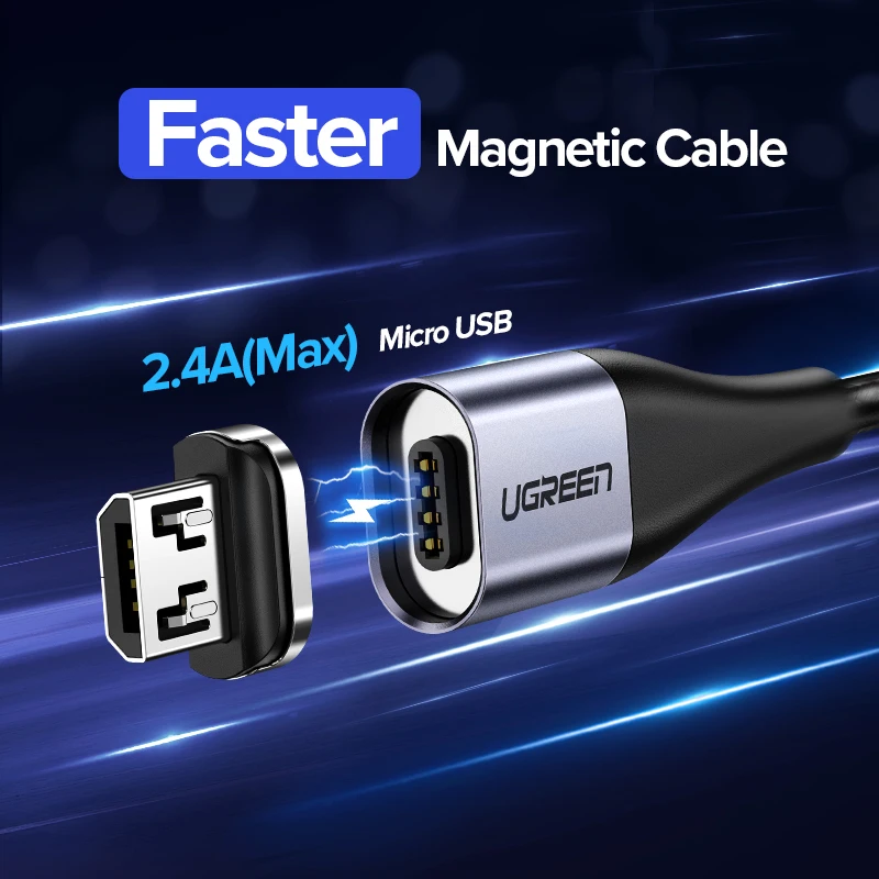 Ugreen كابل USB مغناطيسي سريع شحن USB نوع C كابل المغناطيس شاحن البيانات تهمة المصغّر USB كابل الهاتف المحمول كابل يو إس بي الحبل Ugreen كابل USB مغناطيسي سريع شحن USB نوع C كابل المغناطيس شاحن البيانات تهمة المصغّر USB كابل الهاتف المحمول كابل يو إس بي الحبل