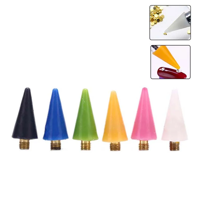 1pc Nail Dotting Wax Pencil Replaceable Self-adhesive Nail Tips Picking Tool For Dotting Pen Head Beads Rhinestones Gems Picker