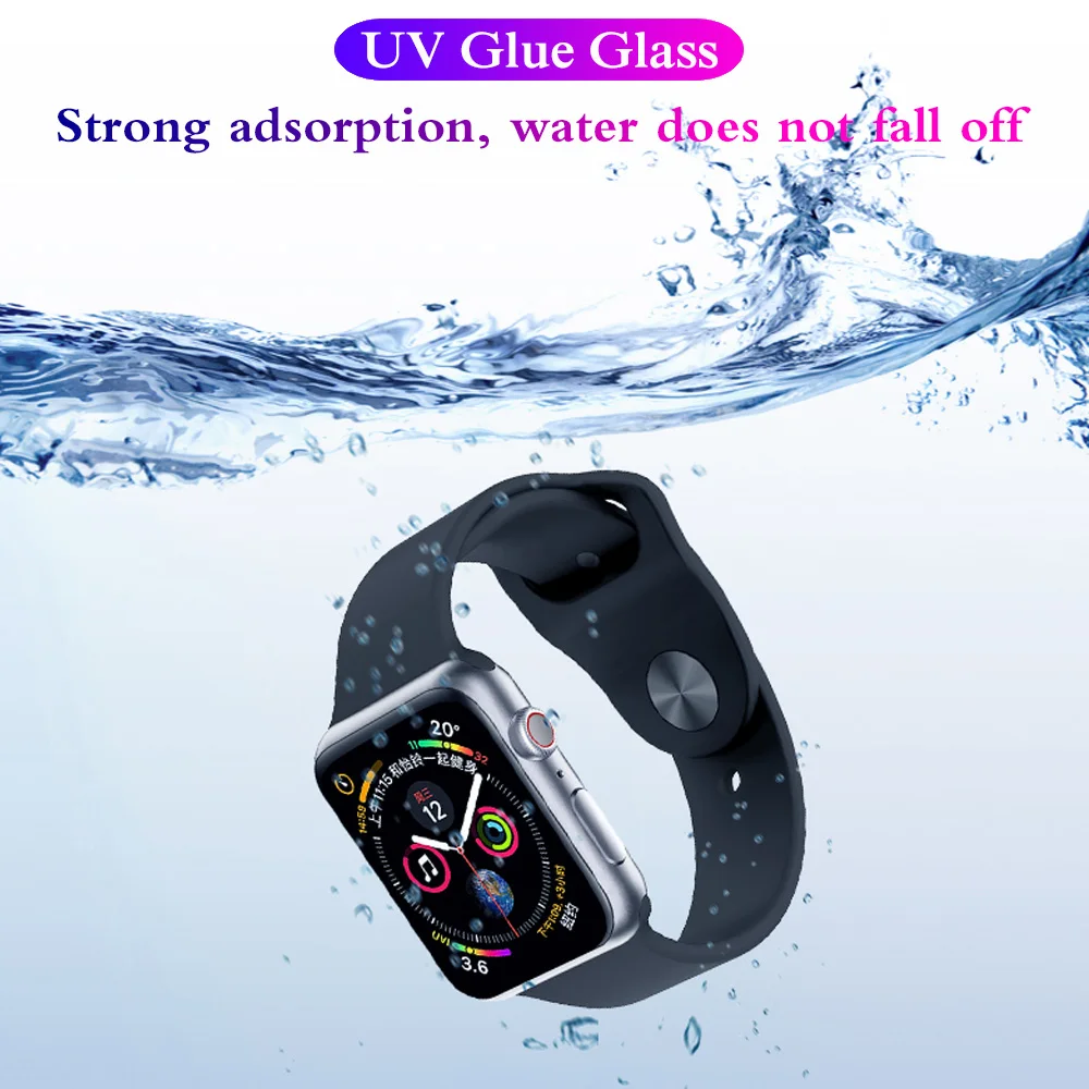 

3D Nano Liquid UV Glass For Apple Watch 40mm 44mm 40 44 Screen Protector Flim For iWatch 4 Series 9H HD Tempered Glass