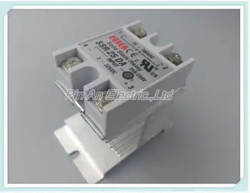 

1pcs Solid State Relay Module SSR-25DA 25A /250V 3-32V DC Input 24-380VAC Output+Heat Sink SSR25DA