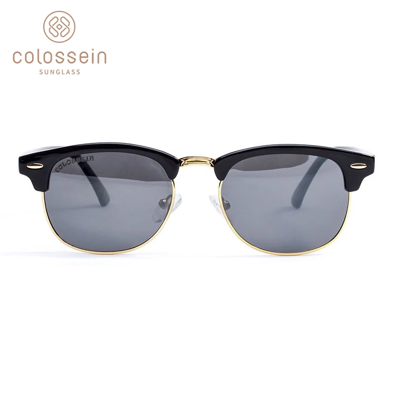 COLOSSEIN поляризованные круглые солнцезащитные очки для мужчин классическая мода ретро серый красный цвет Стильные металлические солнцезащитные очки UV400