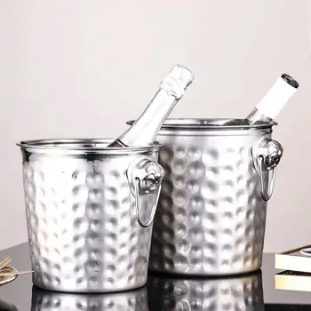 

Stainless steel thickened tiger head ice bucket Bar KTV hammer point iced barrel beer red wine champagne buckets tong