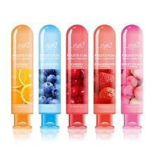 80ml Edible Fruit Flavor Lubricant Water Based Non Toxic Lubricant Sexual Anal Oral Gel Sex Lube For Couple Adult Sex Products