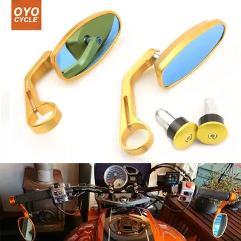 

Motorcycle Mirrors Blue Glass 22mm Handlebar Rearview For Suzuki gsxr 600 750 1000 gn125 sv650 sv1000 Bar End Mirror Rear view