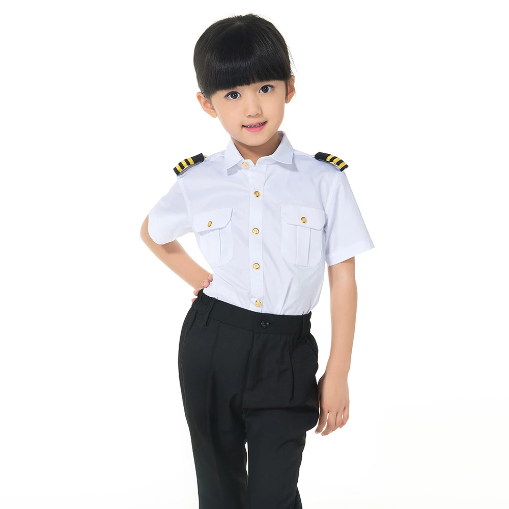 Авиакомпания Костюм Пилота Прохладный мальчик капитан ролевая игра 6 шт. платье комплект Mile High летная Униформа костюм на Хэллоуин для детей