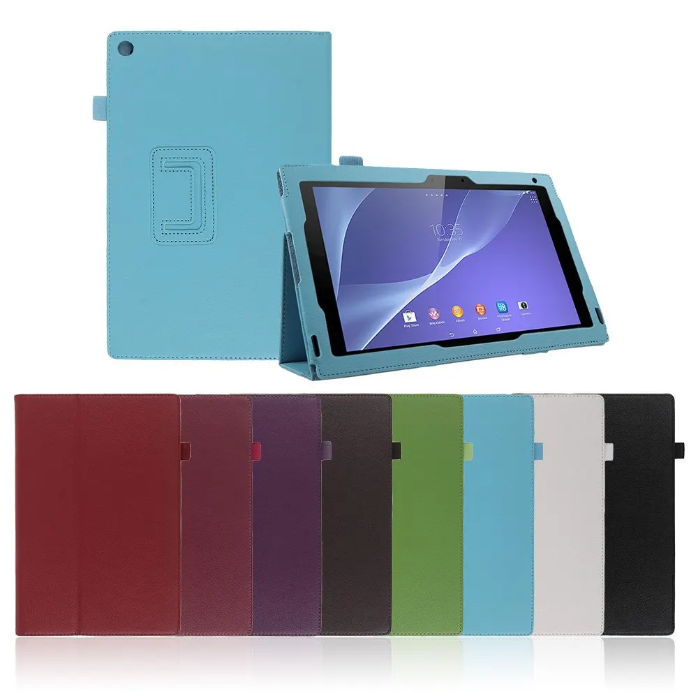 

Folio Leather Stand Case Cover Protective Skin For 10.1" Sony Xperia Z2 Tablet for sony Xperia Z2 caseTablet Accessories YD