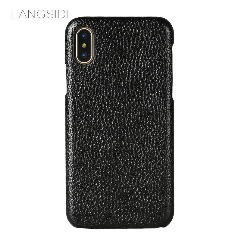 Luxury brand phone case litchi grain half-wrapped For iPhone 8 full handmade custom processing | Мобильные телефоны и