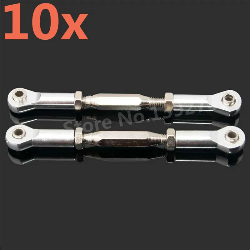 

10 Pieces RC Car Upgrade Part Aluminum Alloy Front Rear Servo Link SLA013 For 1/10 Scale Models Traxxas Slash 4x4 / Huan Qi 727