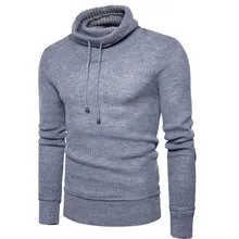 Male Sweater Pullover Men 2018 Male Brand Casual Slim Sweaters Men Solid High Lapel Jacquard Hedging Men'S Sweater plus size HOT