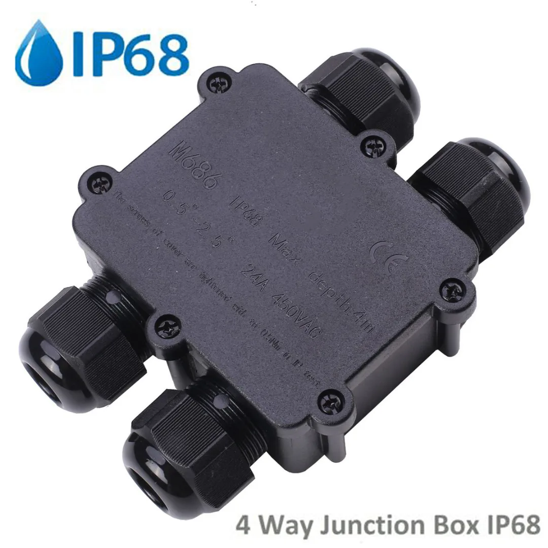 

4 Way IP68 Waterproof Junction Box Electrical Cable Connector Outdoor Underground Lighting Cable Protection Building Connectors