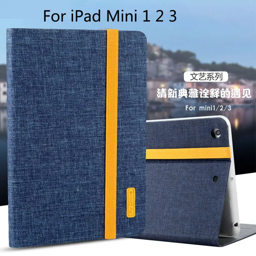 

Case For Apple iPad mini 1 2 3 Smart Cover Cloth PU Leather+Soft TPU Folio Stand Casual style Protective Ultra Slim Skin Shell