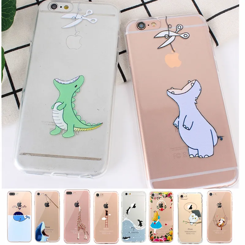 Чехол для телефона 5 S se прозрачный милый мультяшный Пингвин Бегемот мягкий чехол