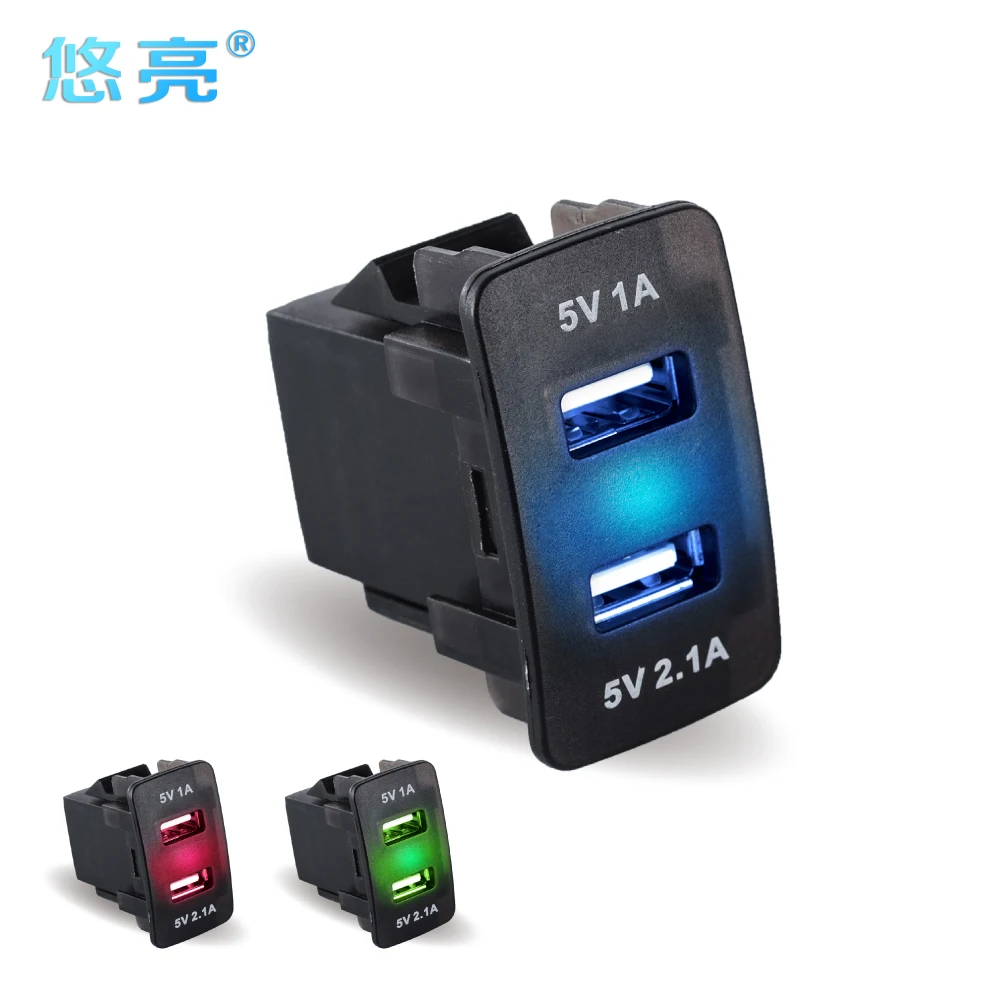 

Modified 2 USB Port Car Charger For Honda Only Newest Refit Fast Charge 2 Port USB Car Charger 12V/24V Adapter Factory Hot Sales