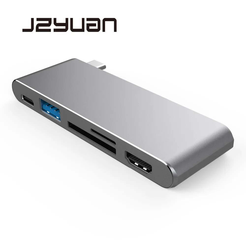JZYuan USB Type C 3 1 концентратор к HDMI 4K адаптер Thunderbolt3 Dock Dongle Combo SD TF слот для карт с Charing