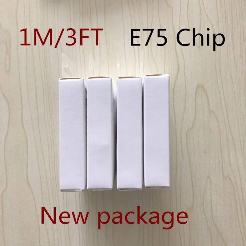 

10pcs AAAAA 1m E75 Chip OD 3.0mm Data USB Sync Charger Cable For iPhone 6 6s 7 plus ipad charging with retai box