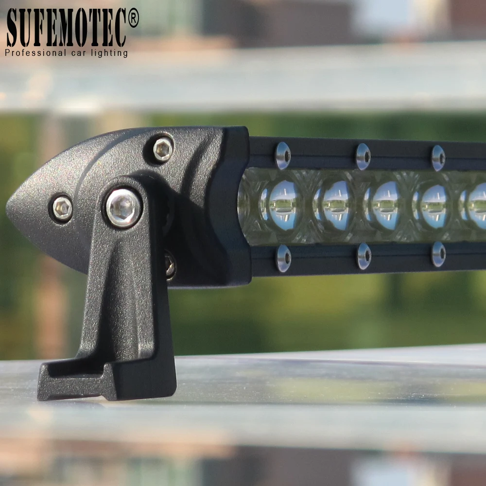 

Super Slim 30W 60W 90W 20 Inch 6D Lens Single Row Led Work Light Bar For Car Suv 4x4 Off road Trucks Flood Beam Driving Lights