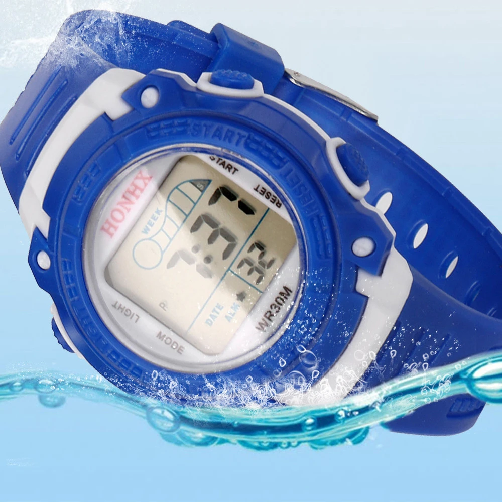 Модные уличные Многофункциональный водонепроницаемый детский/для мальчиков/девочек светодиодный цифровые часы спортивные электронные часы Bayan Kol Saati