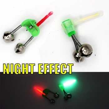 

3pcs Fishing Rod Bells Fishing Bite Alarms Rod Clamp Tip Clip Bells Ring Green ABS Fishing Accessory lightstick