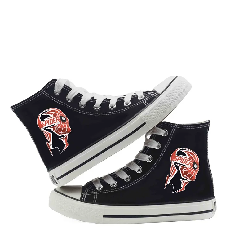  Film Marvel Spider-Man Deadpool Black Widow High Top Canvas Uppers Sneakers College Customized Fash