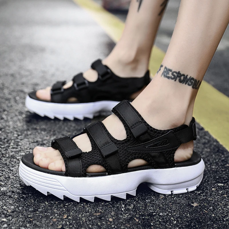 

Sandals Men's Beach Shoes Summer Sports Korean Version Of The Trend Increase Big Sandals And Slippers Summer Boys Tide