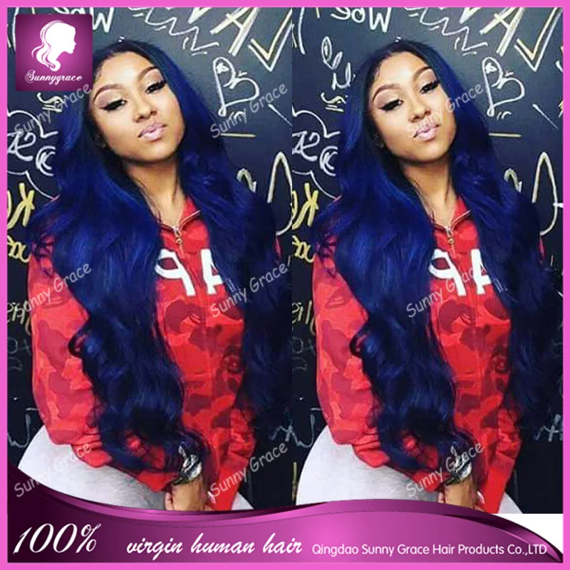 Высокая Плотность 180% Virgin Blue Full Lace Человеческих Волос Парики бразильский Тела
