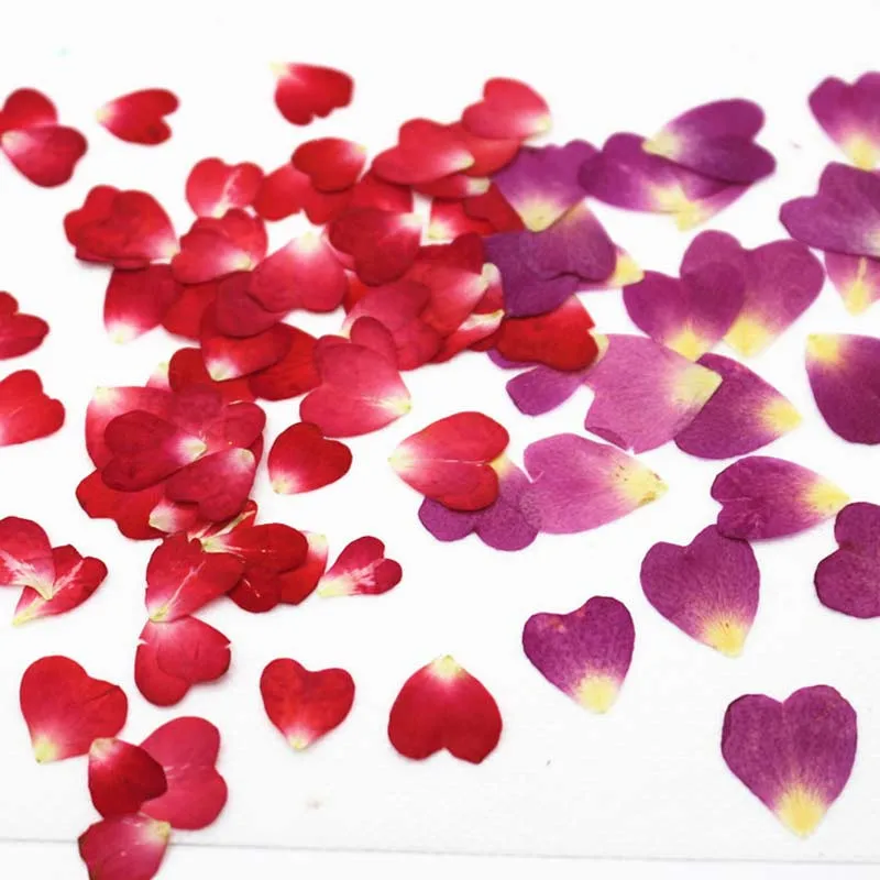 

Heart shape ROSE PETAL dried pressed flower Locket For Wedding Card Decoration free shipment 200pcs