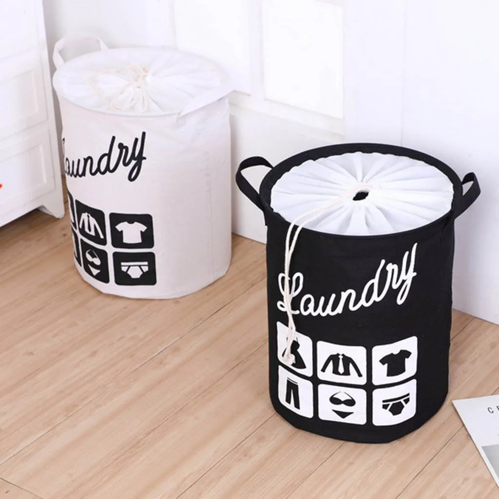 

Waterproof laundry basket folding bracket canvas laundry basket large dirty clothes children's toys storage sorting bag 5.27